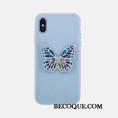 iPhone Xs Max Coque Protection Papillon Silicone Fluide Doux Tendance Rose