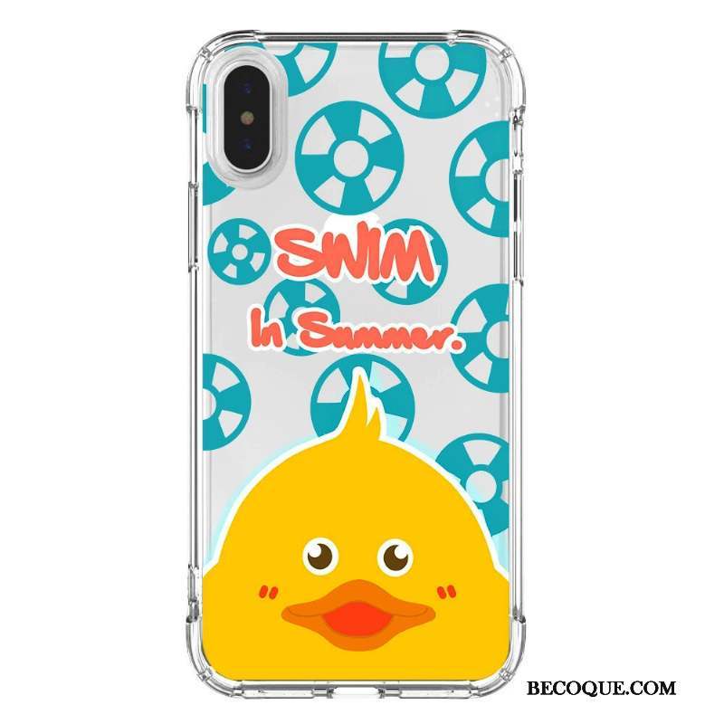 iPhone Xs Max Dessin Animé Nouveau Protection Coque De Téléphone Silicone Jaune