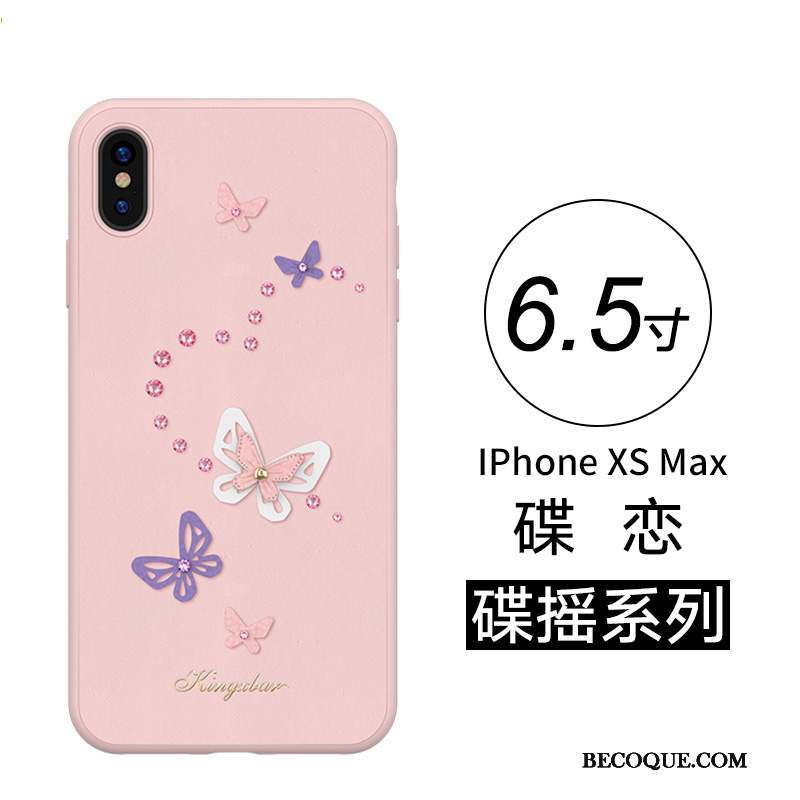 iPhone Xs Max Luxe Incassable Personnalité Rose Mode Coque