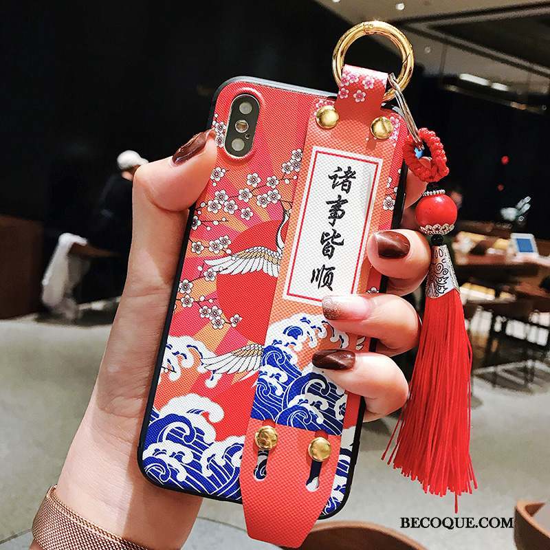 iPhone Xs Tout Compris Support Nouveau Style Chinois Coque Silicone