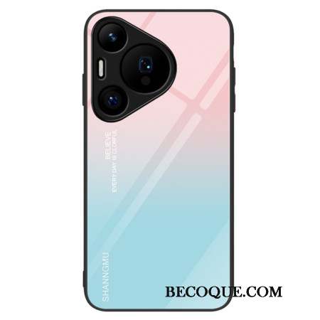 Coque Huawei Pura 70 Verre Trempé Dégradé Rose et Bleu