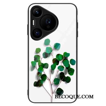 Coque Huawei Pura 70 Verre Trempé Feuilles Vertes