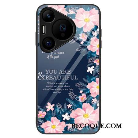 Coque Huawei Pura 70 Verre Trempé Fleurs Roses