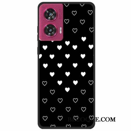 Coque Motorola Edge 50 Fusion Coeurs Blancs