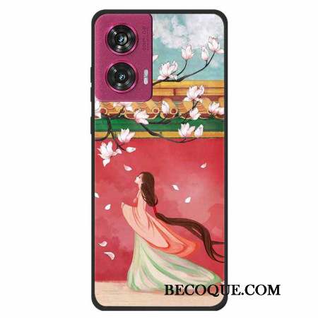 Coque Motorola Edge 50 Fusion Femme Fleur de Pêcher