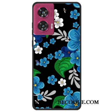 Coque Motorola Edge 50 Fusion Fleurs Bleues