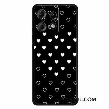 Coque Motorola Edge 50 Pro Coeurs blancs