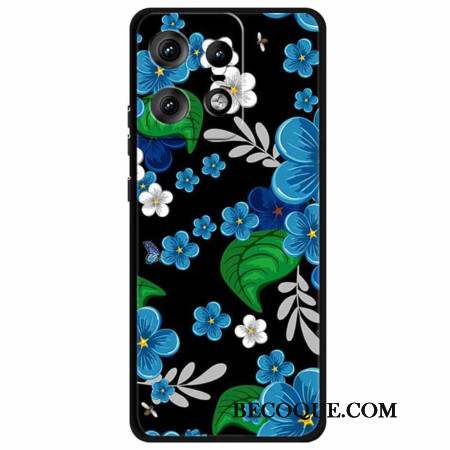 Coque Motorola Edge 50 Pro Fleurs Bleues