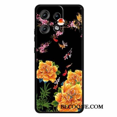 Coque Motorola Edge 50 Pro Fleurs et Poissons