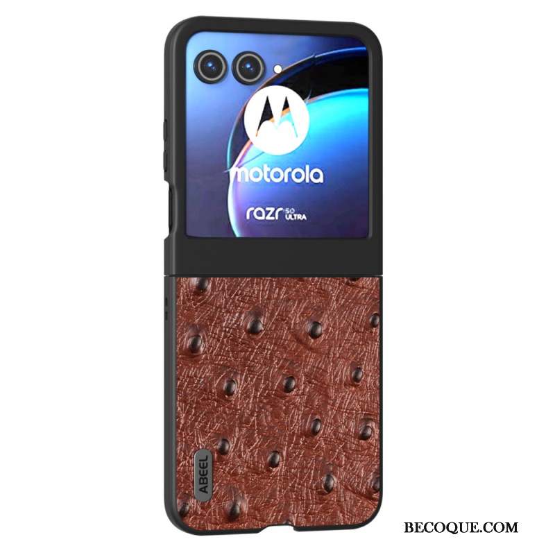 Coque Motorola Razr 50 5G Cuir Texture Autruche ABEEL