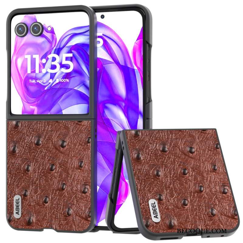 Coque Motorola Razr 50 Ultra Cuir Texture Autruche ABEEL