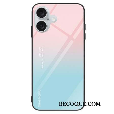 Coque Phone 16 Verre Trempé Dégradé Rose Bleu