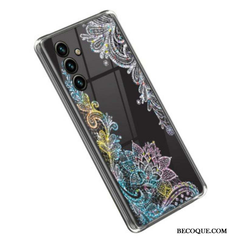 Coque Samsung Galaxy A14 5G / A14 Transparente Dentelle Mandala