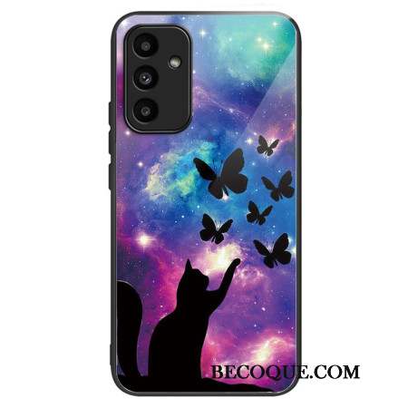 Coque Samsung Galaxy A15 5G / A15 Verre Trempé Chat et Papillons