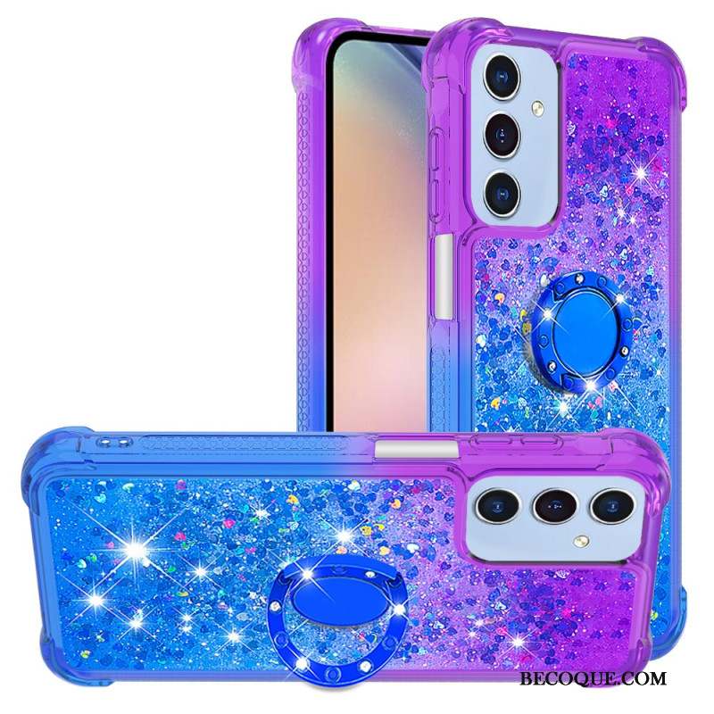 Coque Samsung Galaxy A15 5G Anneau-Support Dégradé Paillettes