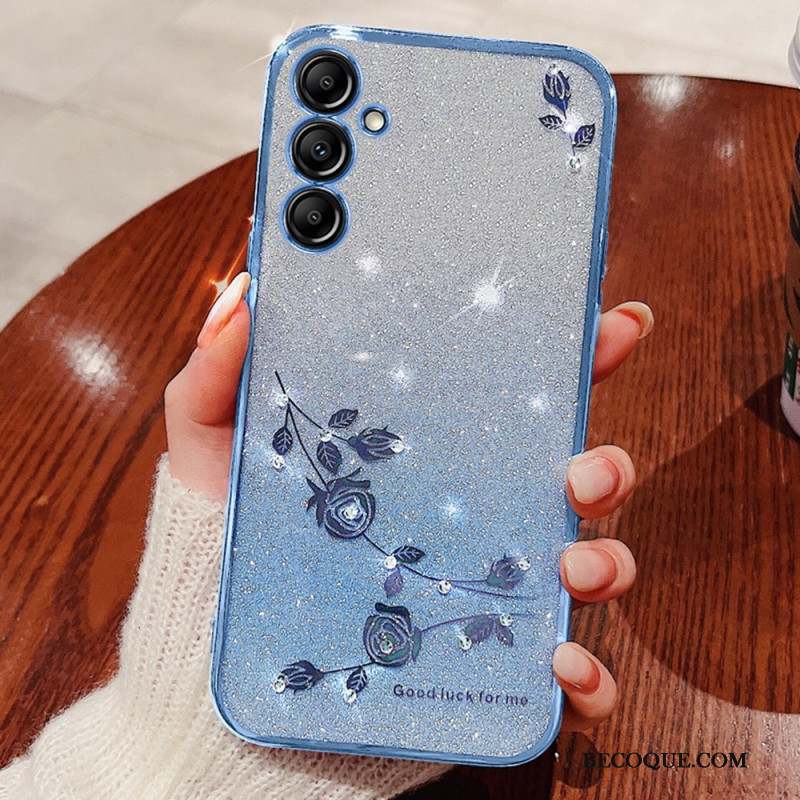 Coque Samsung Galaxy A16 4G / 5G Strass et Fleurs KADEM