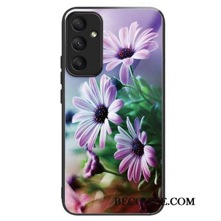 Coque Samsung Galaxy A55 5G Verre Trempé Chrysanthèmes Violets