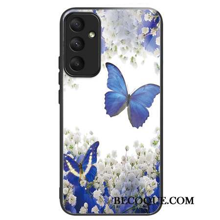 Coque Samsung Galaxy A55 5G Verre Trempé Papillons Bleus