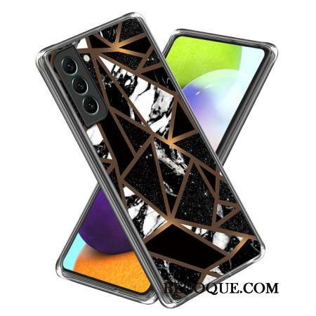 Coque Samsung Galaxy S24 5G Motif Marbre Abstrait Géométrie Noire