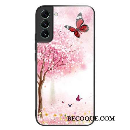 Coque Samsung Galaxy S24 5G Verre Trempé Cerisiers en Fleurs