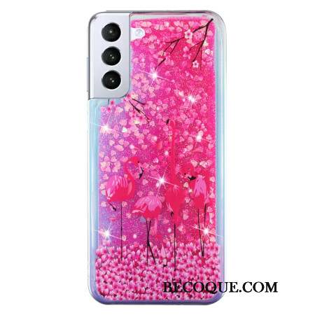 Coque Samsung Galaxy S24 Plus 5G Paillettes Liquides Oiseau