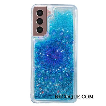 Coque Samsung Galaxy S24 Plus 5G Paillettes Liquides et Mandala