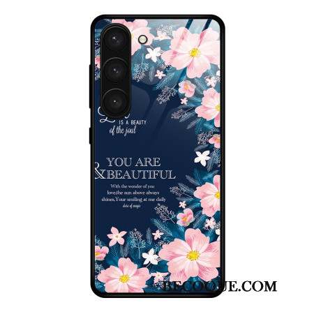 Coque Samsung Galaxy S24 Plus 5G Verre Trempé Fleurs Roses