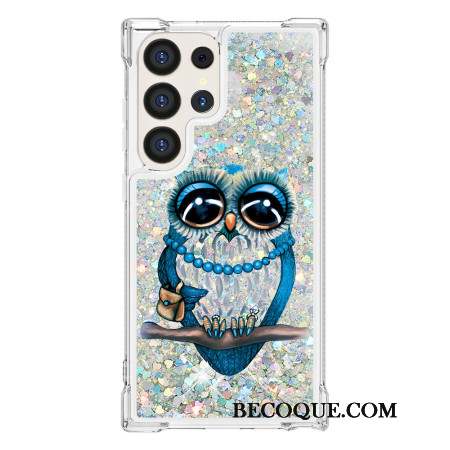 Coque Samsung Galaxy S24 Ultra 5G Paillettes Chouette