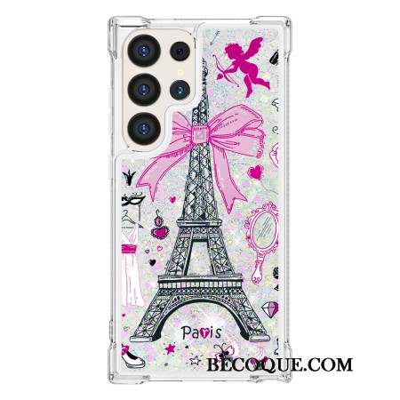 Coque Samsung Galaxy S24 Ultra 5G Paillettes Tour Eiffel