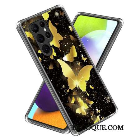 Coque Samsung Galaxy S24 Ultra 5G Papillons Dorés