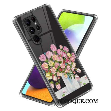 Coque Samsung Galaxy S24 Ultra 5G Peinture Fleurs Roses