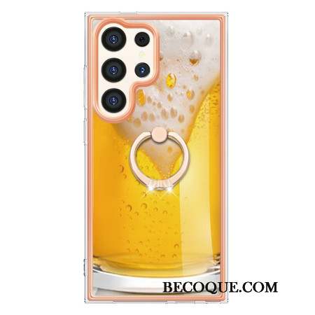 Coque Samsung Galaxy S24 Ultra 5G avec Anneau-Support Bière