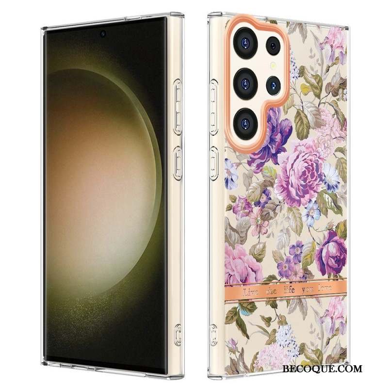 Coque Samsung Galaxy S24 Ultra 5G avec Motif Floral