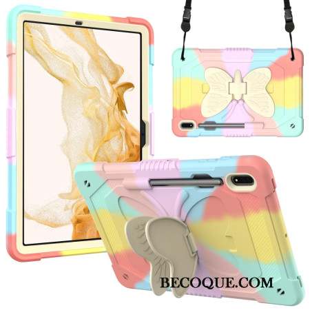 Coque Samsung Galaxy Tab S9 Support Papillon et bandoulière