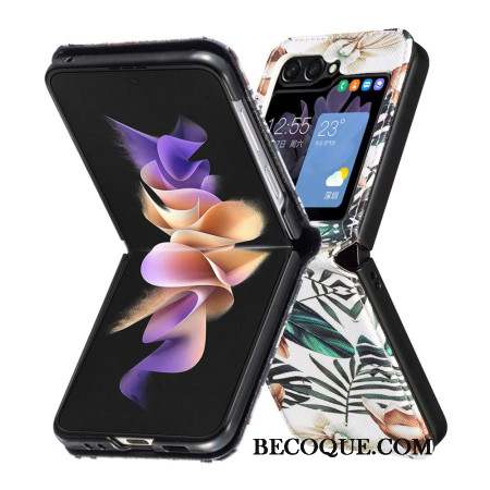 Coque Samsung Galaxy Z Flip Feuilles et Fleurs