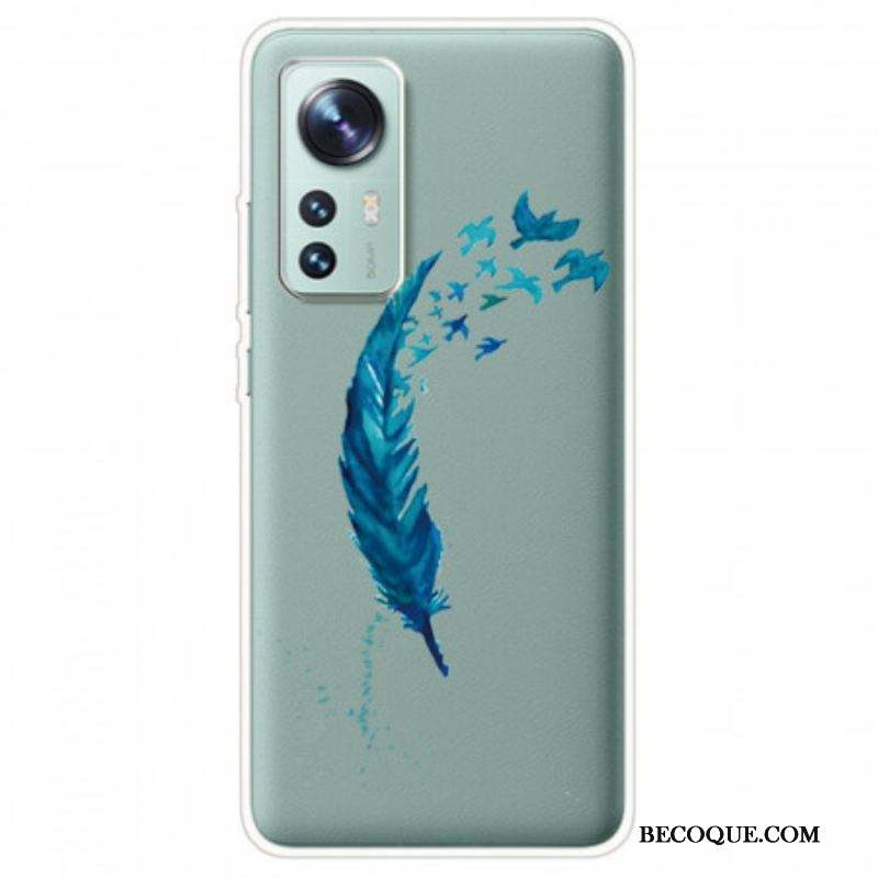 Coque  Xiaomi 12 / 12X  Belle Plume Bleue