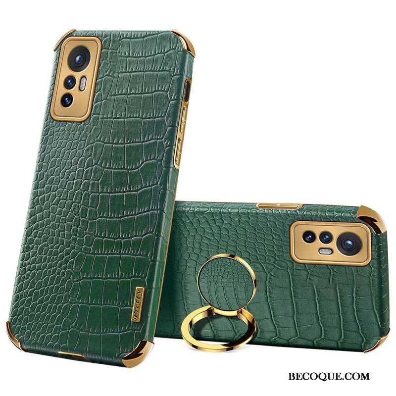 Coque  Xiaomi 12 / 12X  Effet Peau de Crocodile Anneau-Support