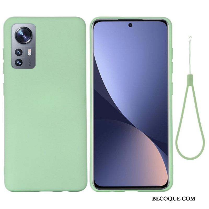 Coque  Xiaomi 12 / 12X  Silicone Liquide Avec Lanière