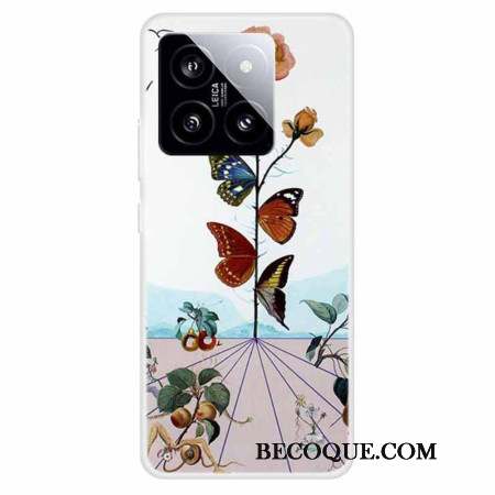 Coque Xiaomi 14 Fleurs Papillons