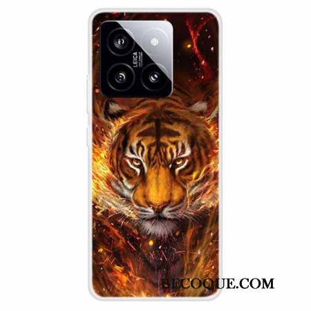 Coque Xiaomi 14 Tigre en flammes