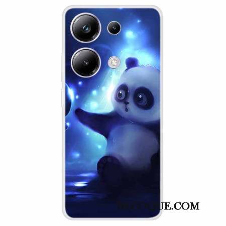 Coque Xiaomi Redmi Note 13 Pro 4G / Poco M6 Pro 4G Panda sur Fond Bleu