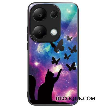 Coque Xiaomi Redmi Note 13 Pro 4G / Poco M6 Pro 4G Verre Trempé Chat et Papillons