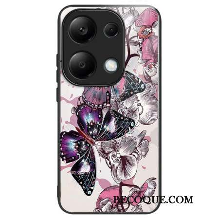 Coque Xiaomi Redmi Note 13 Pro 4G / Poco M6 Pro 4G Verre Trempé Papillons Violets