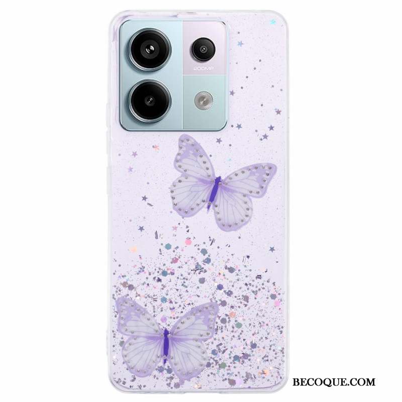 Coque Xiaomi Redmi Note 13 Pro 5G / Poco X6 5G Paillettes Papillons