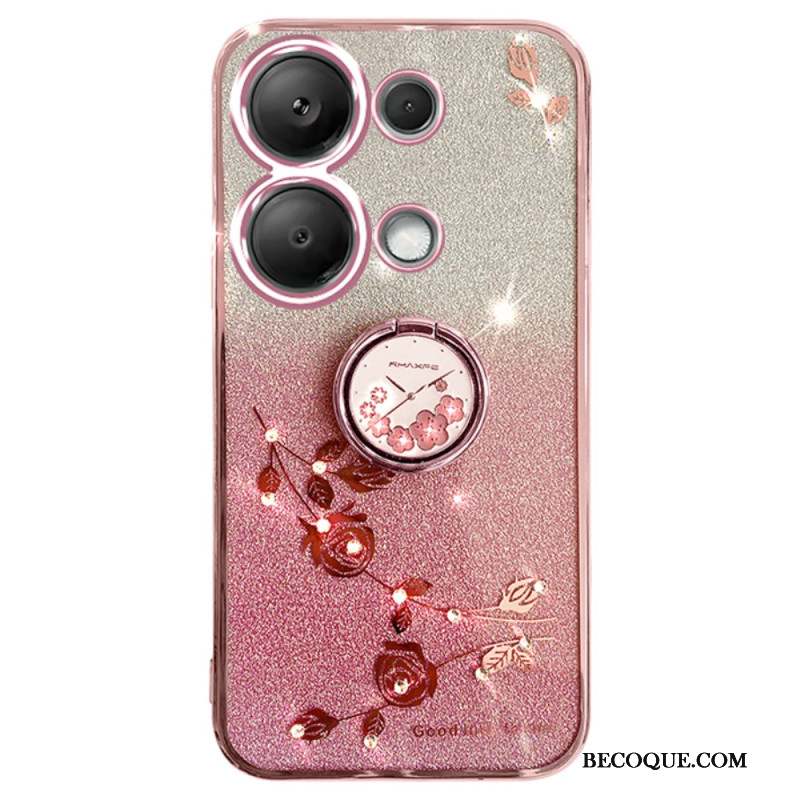 Coque Xiaomi Redmi Note 13 Pro 5G / Poco X6 5G Paillettes et Strass Anneau-Support