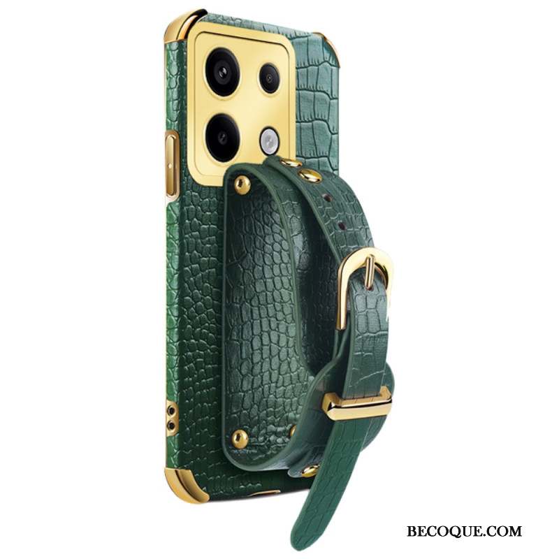 Coque Xiaomi Redmi Note 13 Pro 5G / Poco X6 5G Style Crocodile avec bracelet