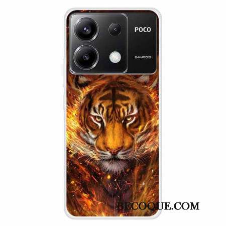 Coque Xiaomi Redmi Note 13 Pro 5G / Poco X6 5G Tigre en Flamme