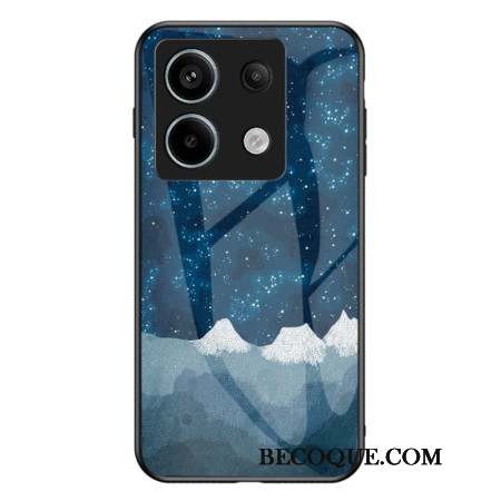 Coque Xiaomi Redmi Note 13 Pro 5G / Poco X6 5G Verre Trempé Montagnes sous le Ciel Étoilé