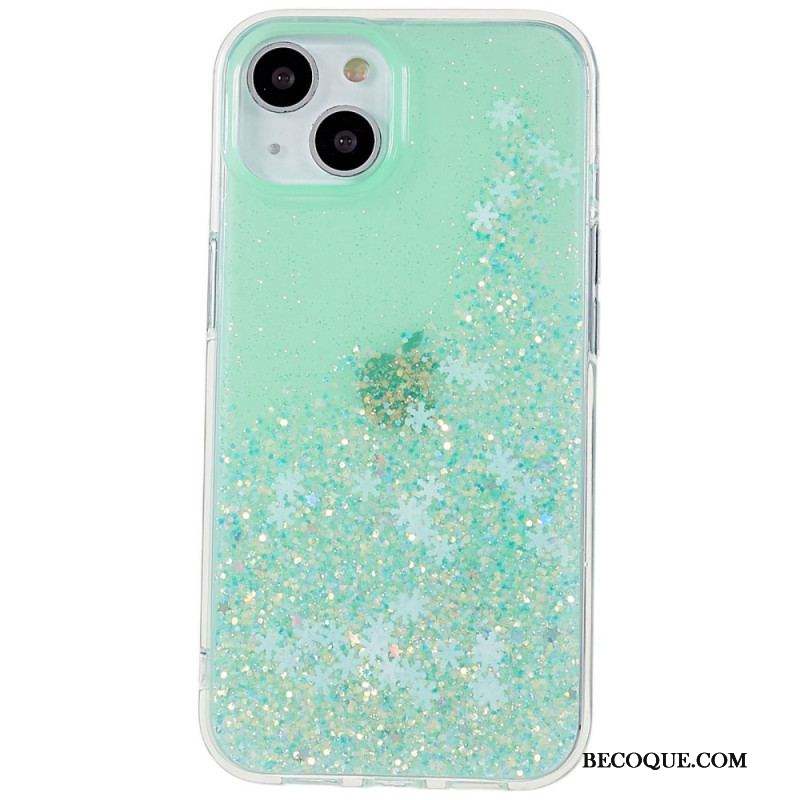 Coque iPhone 14 Paillettes Flocons