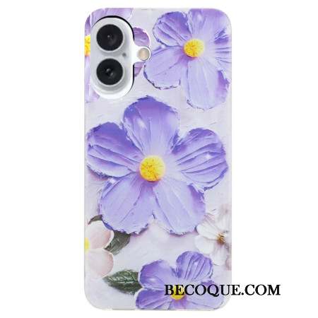 Coque iPhone 16 Fleurs Pourpres